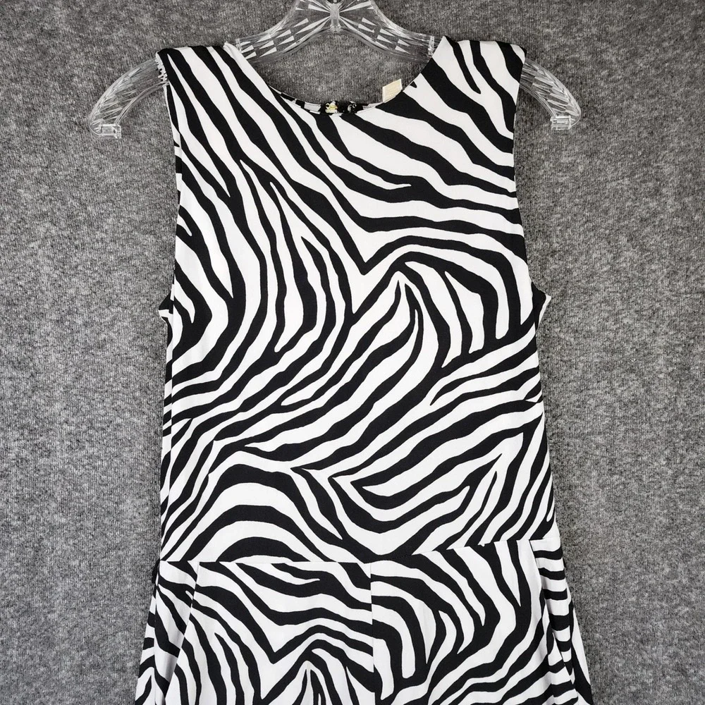 Michael Kors Jumpsuit Womens S Zebra Print Black White Sleeveless Wide Leg EUC
